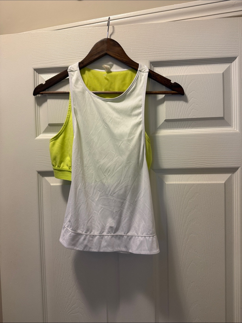 Free People Movement Women's White & Lime Athletic Tank EUC